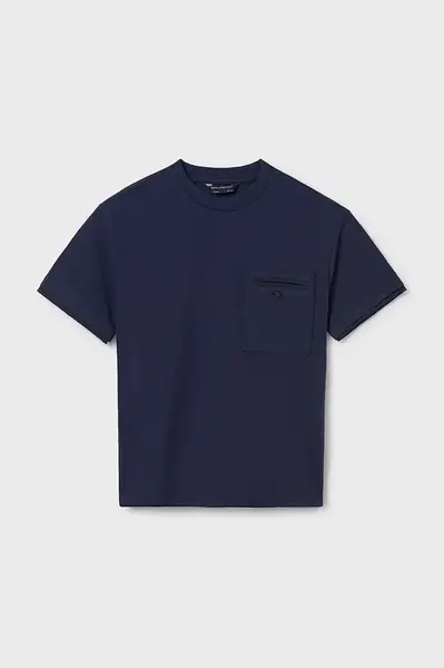 Dětské bavlněné tričko Mayoral tmavomodrá barva, s potiskem, 6004