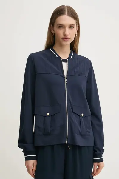 Bunda Liu Jo dámská, tmavomodrá barva, přechodná, TA5119 J5942