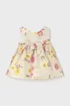Dětské plátěné šaty Mayoral Newborn žlutá barva, mini, 1863