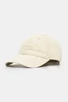 Bavlněná baseballová čepice Calvin Klein béžová barva, s aplikací, LV04K5065G