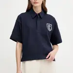 Bavlněné polo tričko Calvin Klein Jeans dámské, tmavomodrá barva, LV047B209G