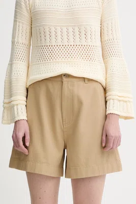 Bavlněné šortky Filippa K dámské, zelená barva, high waist, 31423.FK