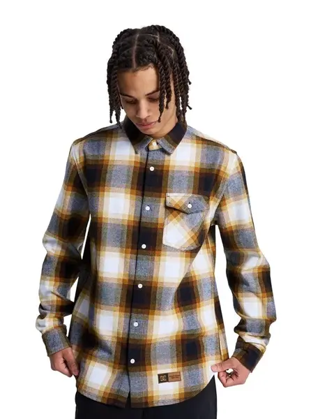 Dc shoes pánská košile Marshal Flannel Toffee | Černá | Velikost L | 100% bavlna
