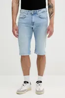 Džínové šortky Pepe Jeans STRAIGHT SHORT CASH pánské, modrá barva, PM801081ID0