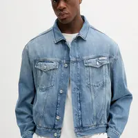 Džínová bunda Calvin Klein Jeans modrá barva, přechodná, oversize, J30J327587