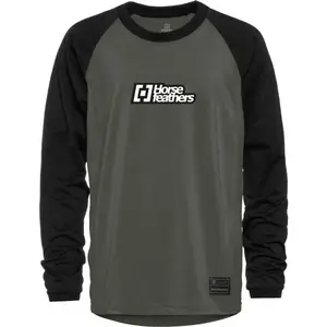 Horsefeathers SPIKE LS YOUTH Chlapčenský cyklistický dres, tmavo zelená, veľkosť