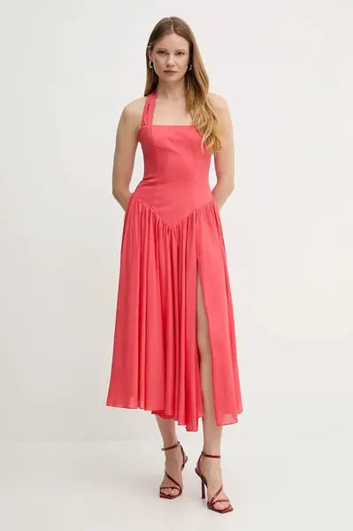 Šaty s příměsí lnu Bardot