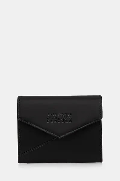 Kožená peněženka MM6 Maison Margiela černá barva, SA5UI0010.P7183
