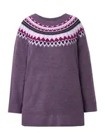 Ulla Popken Sveter  baklažánová / vínovo červená / čierna