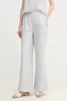 Kalhoty Calvin Klein dámské, šedá barva, jednoduché, high waist, K20K208173