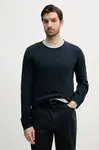 Svetr s příměsí lnu Pepe Jeans LAYNE pánský, tmavomodrá barva, lehký, PM702519