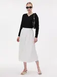 Krémová midi sukně ORSAY