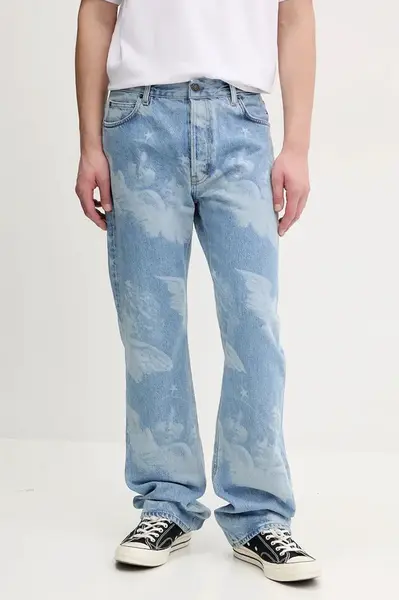 Džíny Fiorucci Angel Print Straight Fit Jeans pánské, U02SPDJE075DN03DN02