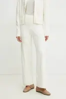 Kalhoty Marella UGHETTA2 dámské, béžová barva, jednoduché, high waist, 2513331011200