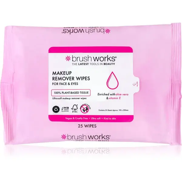 Brushworks Makeup Remover Wipes odličovacie obrúsky na make-up 25 ks