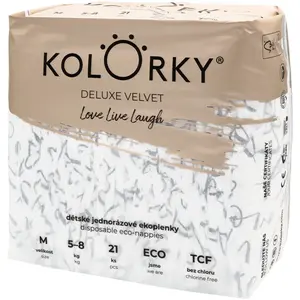 Kolorky Deluxe Velvet Love Live Laugh jednorazové EKO plienky veľkosť M 5-8 Kg 21 ks