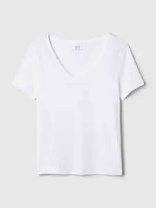 GAP Tričko organic vintage v-neck - Dámské