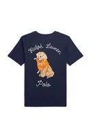 Dětské bavlněné tričko Polo Ralph Lauren tmavomodrá barva, s potiskem, 323964136001