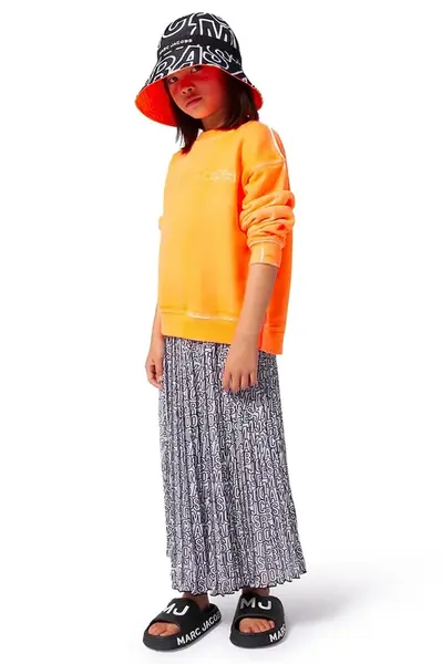 Dětská bavlněná mikina Marc Jacobs oranžová barva, W60435