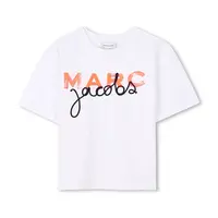 Dětské bavlněné tričko Marc Jacobs bílá barva, s potiskem, W60455