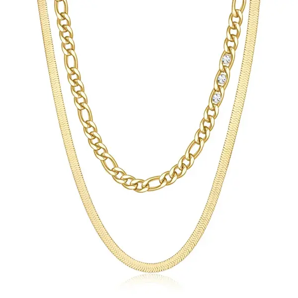 Brosway Pozlacený dvojitý náhrdelník s krystaly Symphonia BYM108