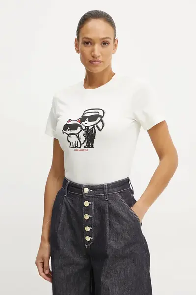 Bavlněné tričko Karl Lagerfeld IKON SKETCH