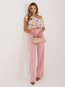 Letní halenka s krátkým rukávem, světle růžová