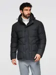 Ombre Men's lightweight jacket with mesh lining and hood - black