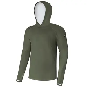 Giants fishing funkční tričko s dlouhým rukávem uv50+ hoodie dark green - xl