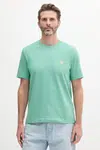 Bavlněné tričko Tommy Hilfiger zelená barva, s aplikací, MW0MW39256