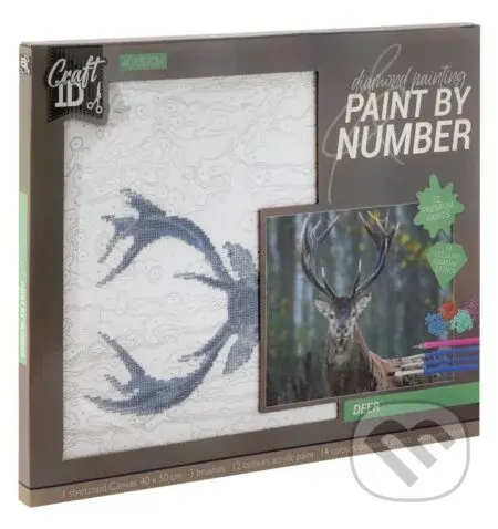 Diamantové malování + malování podle čísel: Jelen