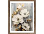 Rámovaný obraz Biele kvety 40x50 cm, efekt ručnej maľby%