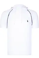 T8570 DEWBERRY PÁNSKÉ TRIČKO S KAPUCÍ-JEDNOBAREVNÉ BÍLÉ