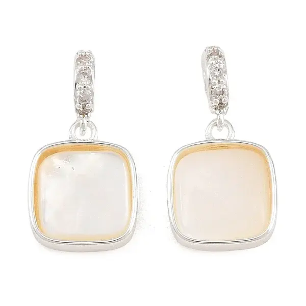 Brass Micro Pave Clear Cubic Zirconia Pendants