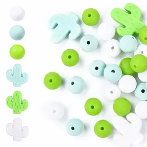 Cactus/Round Silicone Beads