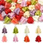40Pcs 8 Colors Dyed Synthetic Coral Pendants