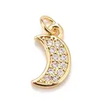 Brass Micro Pave Cubic Zirconia Charms
