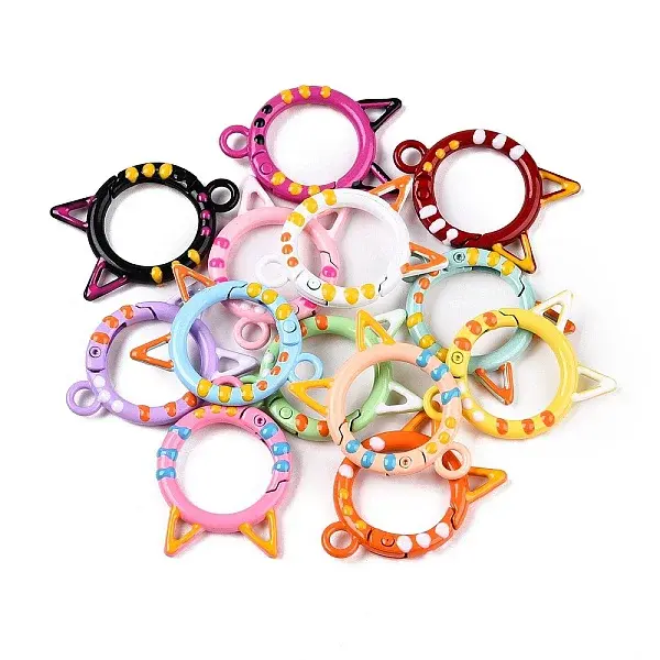 Spray Painted Alloy Spring Gate Rings