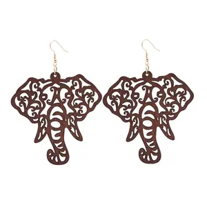 Hollow Wood Dangle Earrings