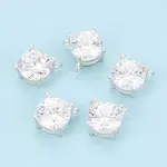 925 Sterling Silver Micro Pave Clear Cubic Zirconia Charms