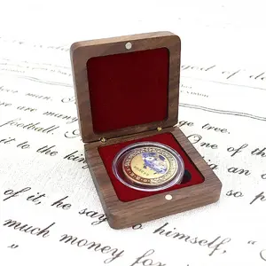 Wood Badge Medal Storage Gift Magnetic Boxes with Hinged Lid