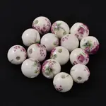 Floral Printed Porcelain Beads