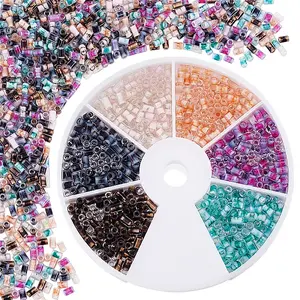 24G 6 Colors Inside Colours Glass Cylinder Seed Beads