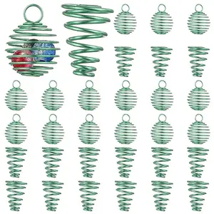 20Pcs 2 Styles Iron Spiral Bead Pendants