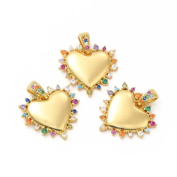 Rack Plating Brass Micro Pave Cubic Zirconia Pendants