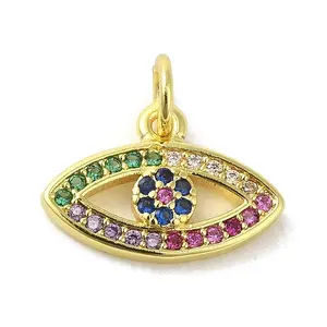 Brass Micro Pave Cubic Zirconia Charms