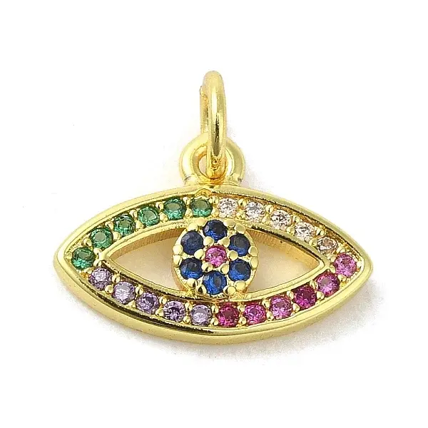 Brass Micro Pave Cubic Zirconia Charms
