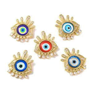 Rack Plating Brass Micro Pave Cubic Zirconia Pendants