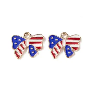 American Flag Style Alloy Enamel Pendants