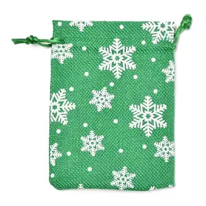 Christmas Themed Burlap Packing Pouches